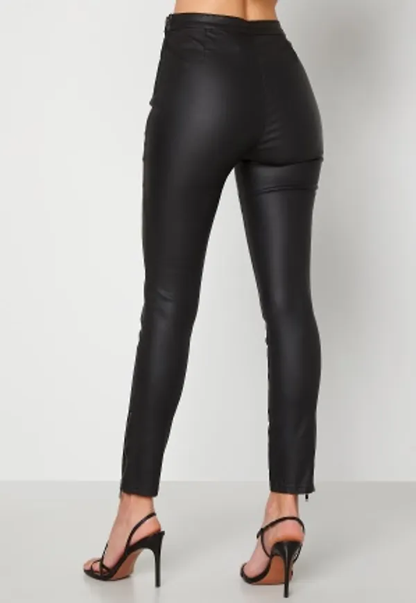BUBBLEROOM Brienne coated zip leggings Black 34