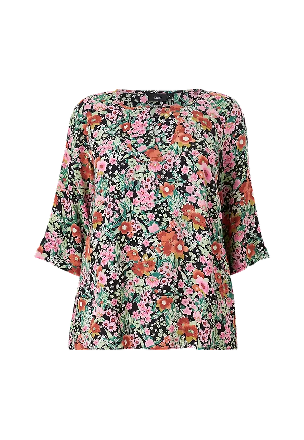 Zizzi - Blus xCabana 3/4 Blouse - Grön