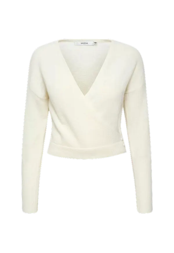 Gestuz - Cardigan AlphaGZ Cross Pullover - Vit