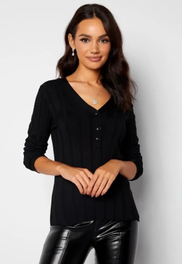 Happy Holly Anabelle Knitted collar Top Black 32/34