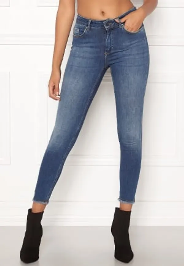 ONLY Blush Mid Ank Raw Jeans Dark Blue Denim XS/30