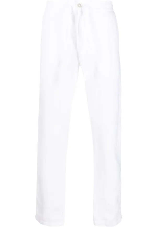 120% Lino slacks med dragsko - Vit