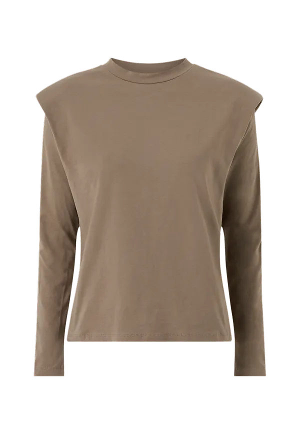Object - Topp objJeanette L/S Jersey Top A Div - Brun