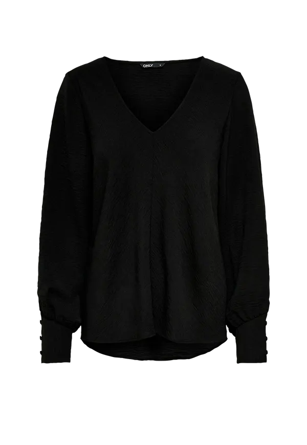 Only - Blus onlMette Uma L/S Top Wvn - Svart