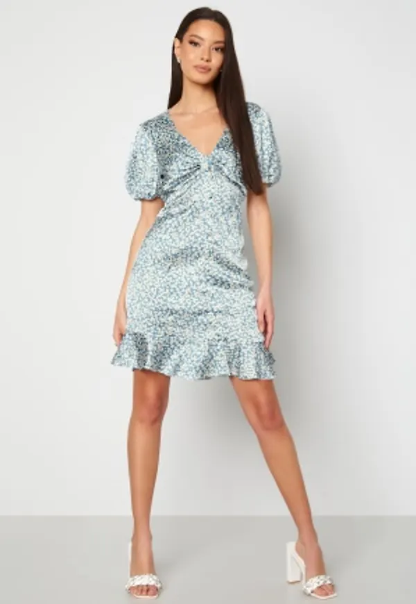 BUBBLEROOM Reagan dress Light blue / Floral 38