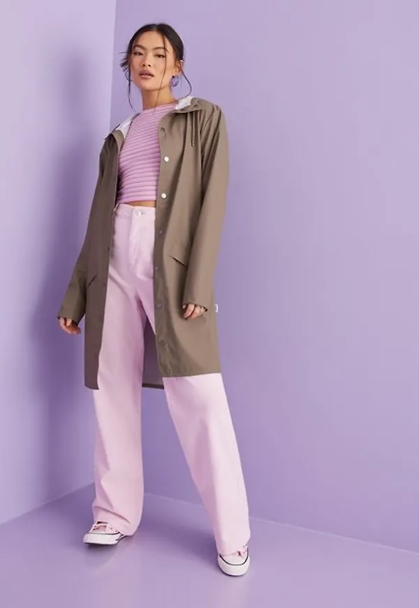 Rains Long Jacket Regnjackor Taupe