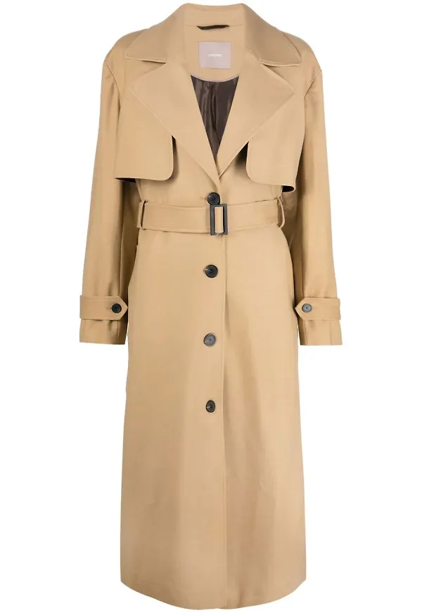 12 STOREEZ enkelknäppt trenchcoat - Brun