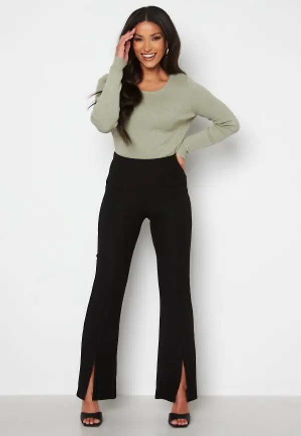 Pieces Ribbi HW Slit Pants Black M