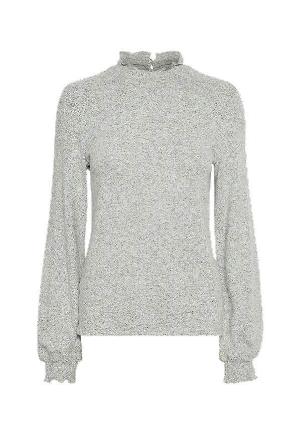 Vero Moda - Topp vmTammi L/S Frill Top - Grå