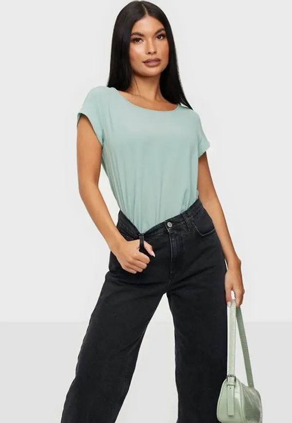 Only Onlvic S/S Solid Top Noos Ptm Blusar & Skjortor Blue Surf