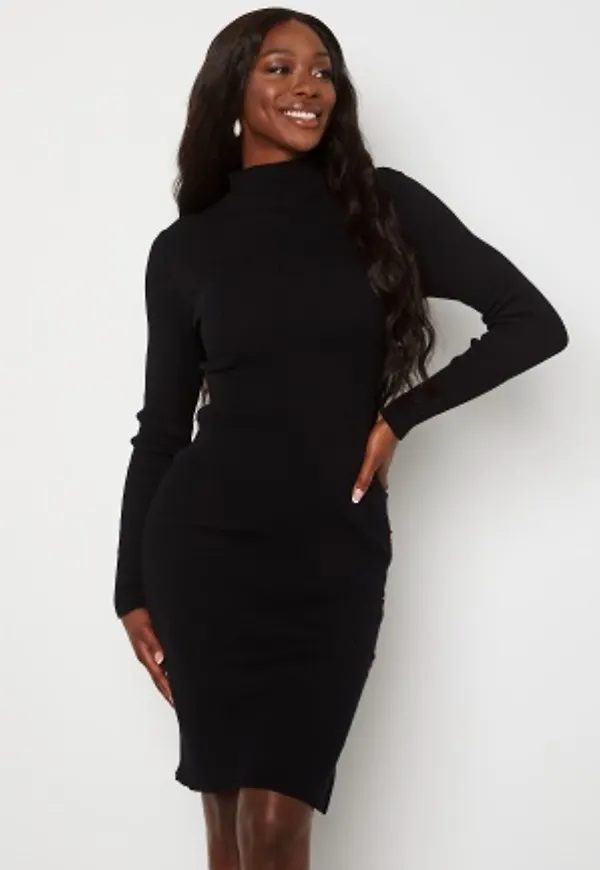 VILA Solto Knit Button L/S Dress Black L