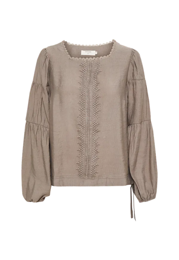 Cream - Blus crCheastnut Blouse - Brun