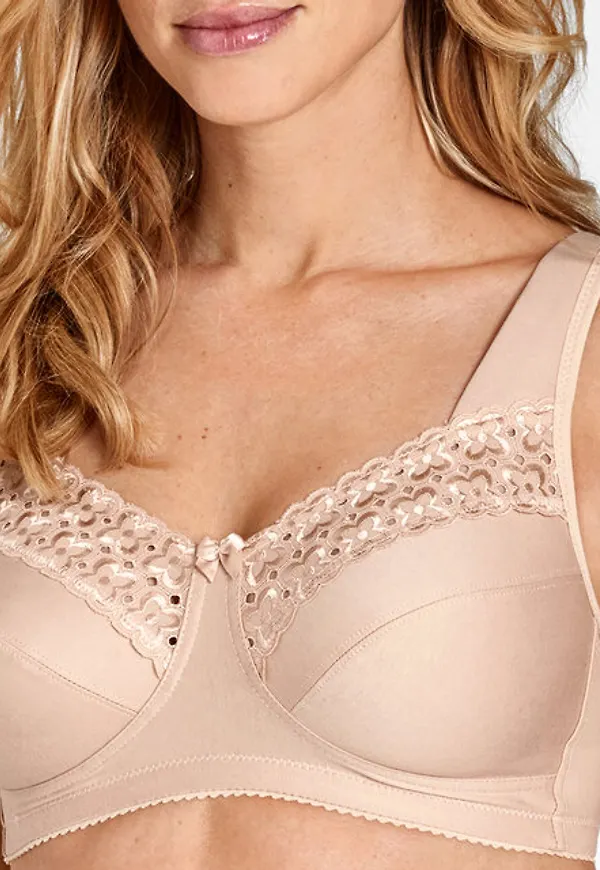 Broderie Anglaise Bomulls-bh Utan Bygel