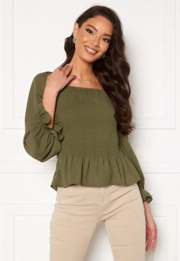 JDY Mina 3/4 Smock Top Kalamata 40