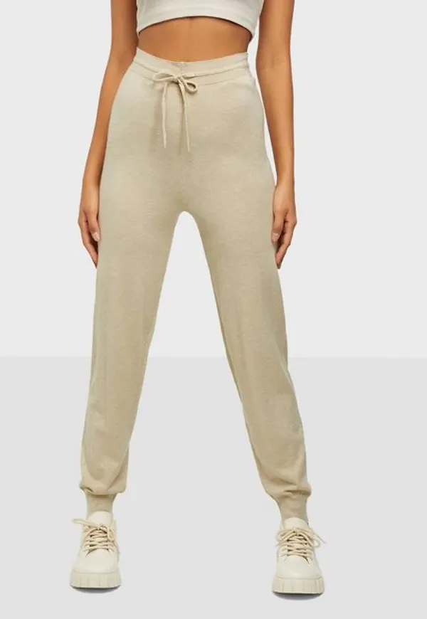 Only Onlcozy Slim Pants Knt Mjukisbyxor Pumice Stone W. Melange