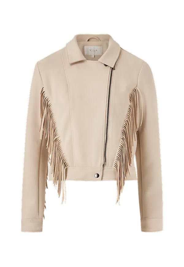Vila - Jacka viWip Fringes Jacket - Natur