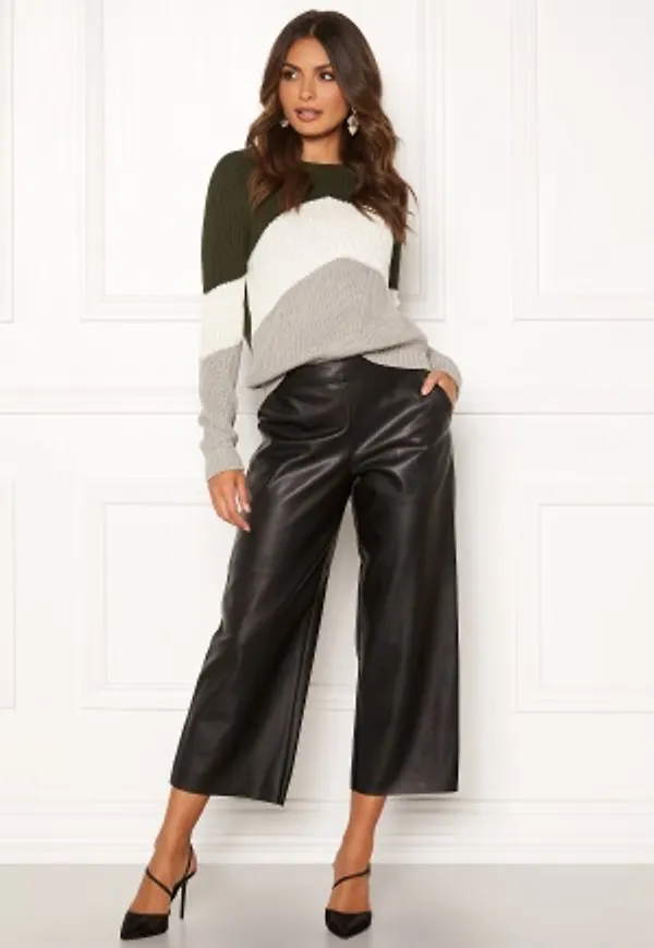 VILA Pen RW Cropped Wide Pants Black 34