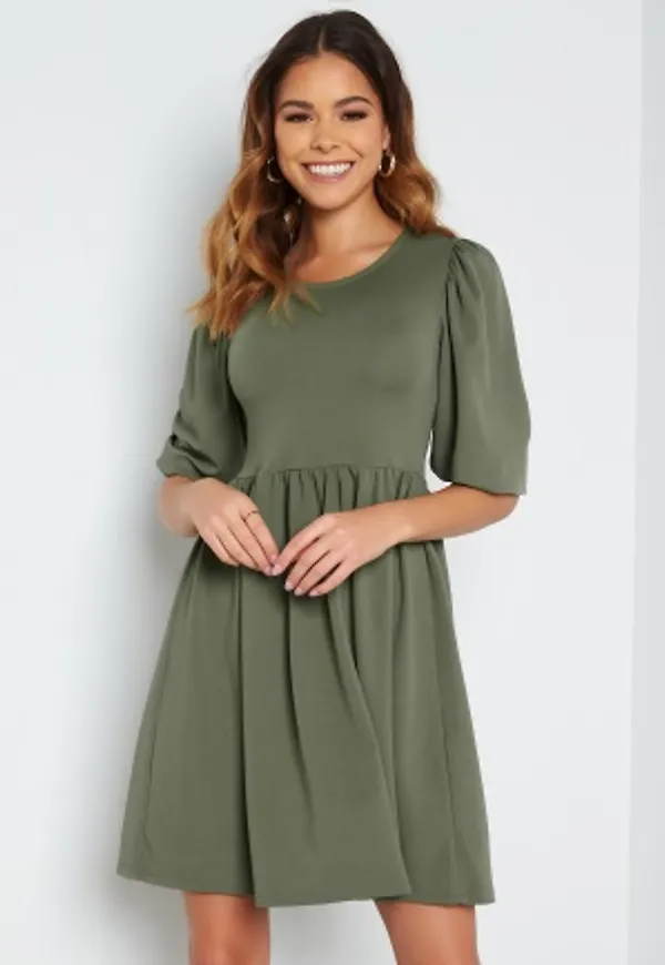 BUBBLEROOM Jade puff sleeve dress Green S