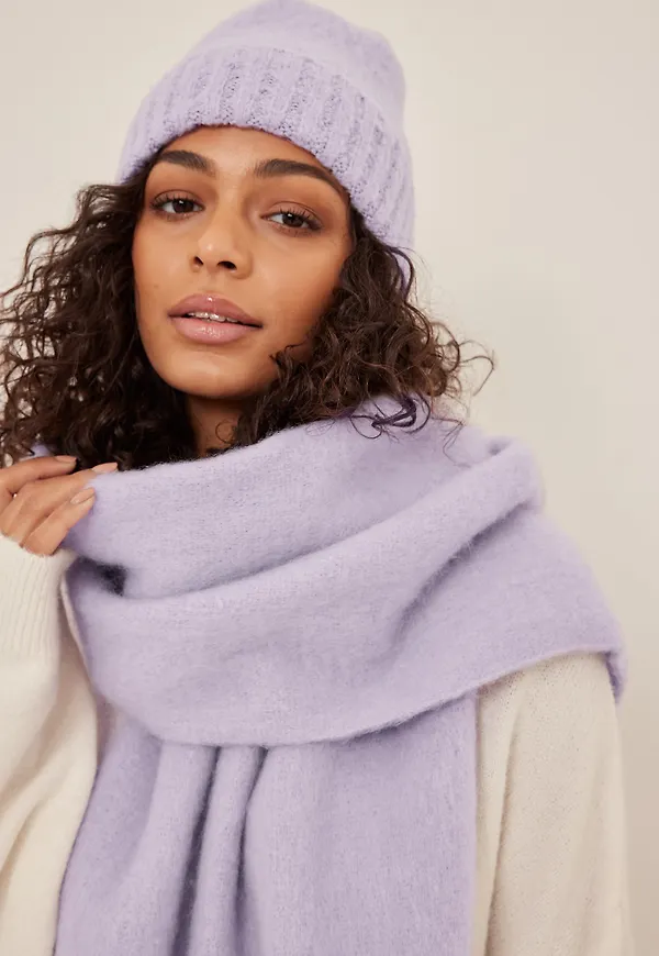 NA-KD Accessories Grov beanie - Purple
