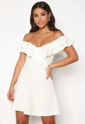 BUBBLEROOM Sanna flounce dress White XL