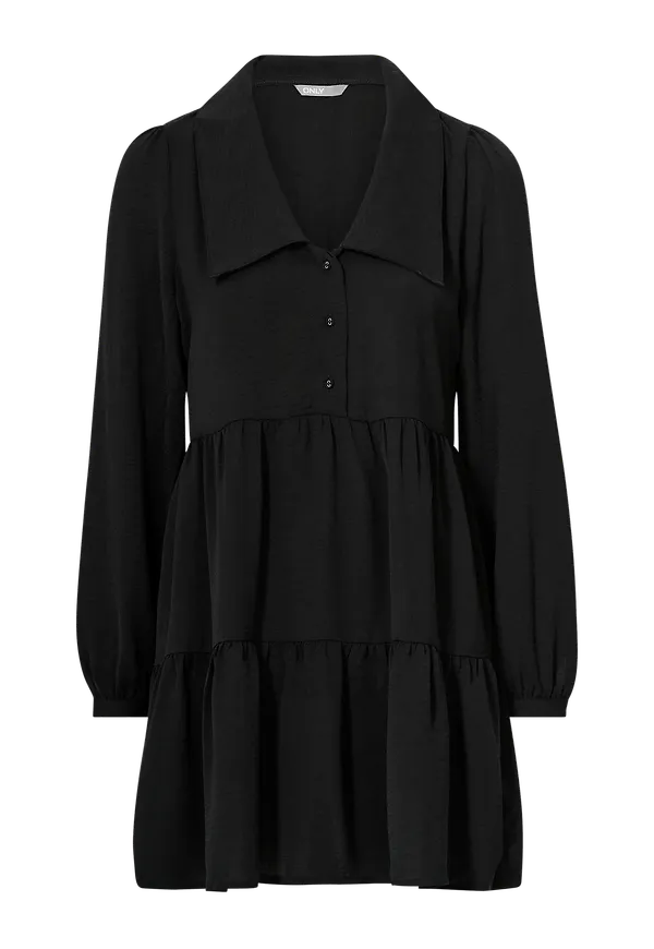 Only - Tunika onlGloria L/S Collar Tunic Wvn - Svart