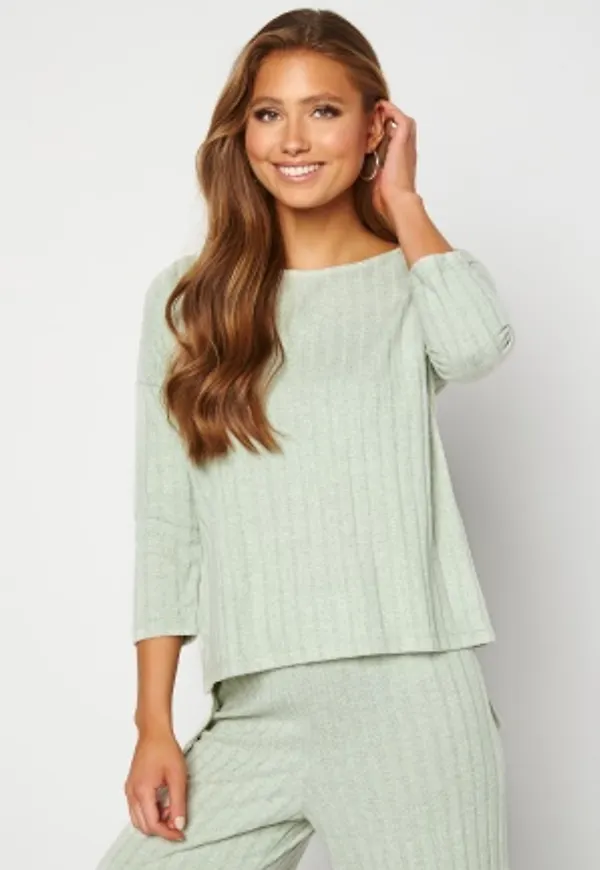 VERO MODA Tilda 3/4 Rib Blouse Oil Green XS