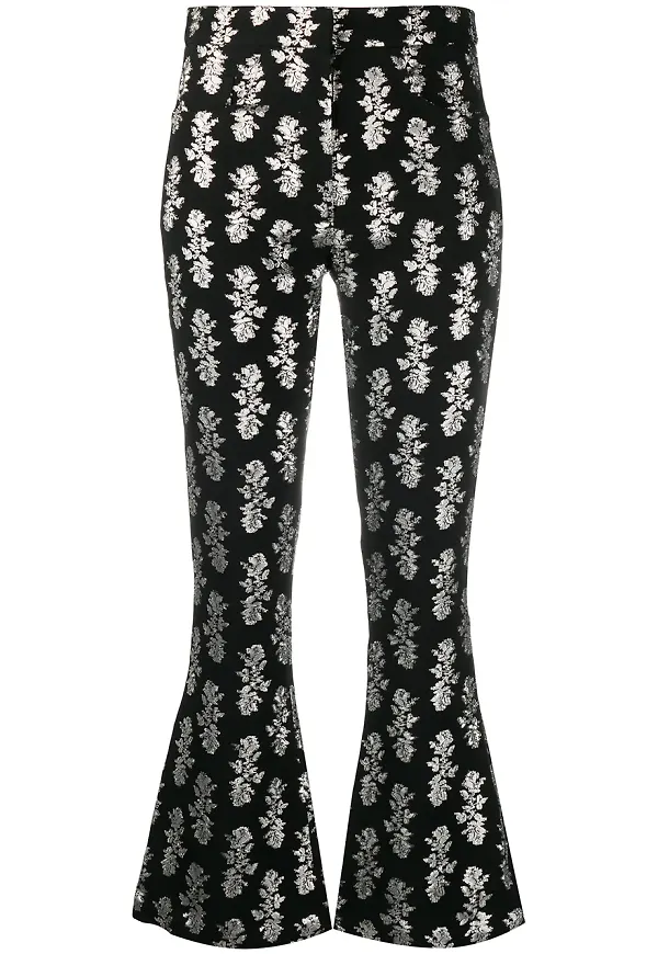 16Arlington flare-byxor med metallic-tryck - Svart