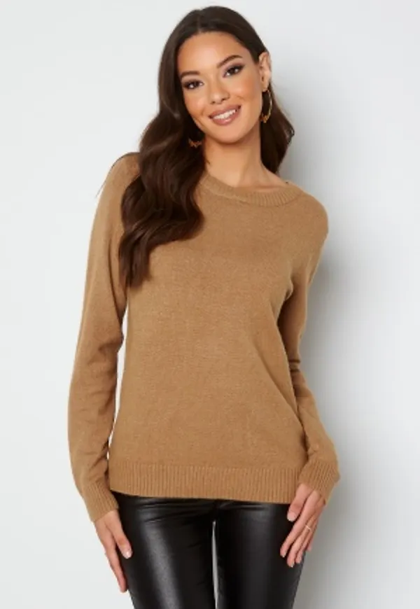 VILA Ril L/S O-neck Knit Top Tigers Eye M