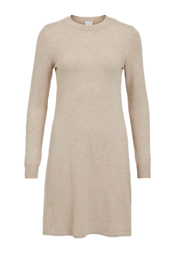 Vila - Klänning viBestina A-line L/S Knit - Beige