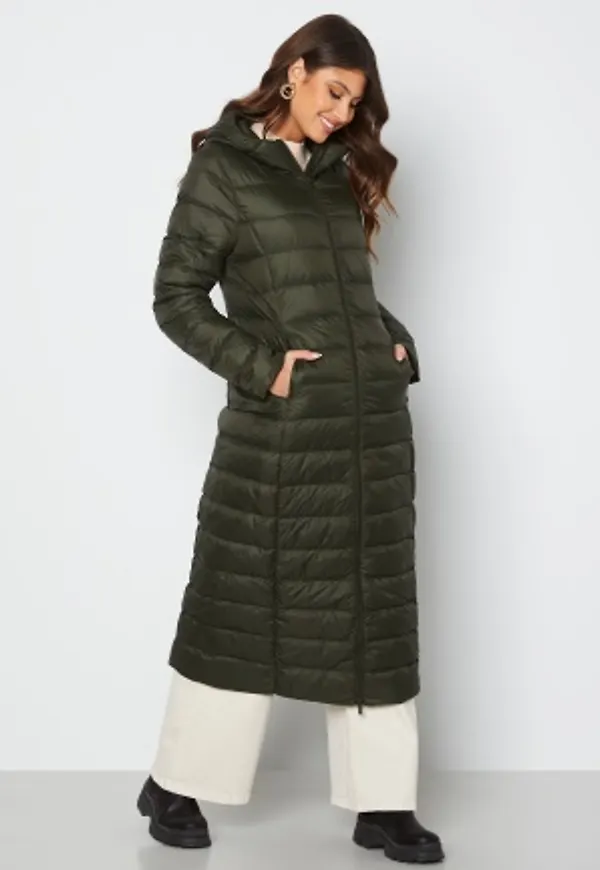 VILA Manya New Long Light Down Jacket Forest Night 34