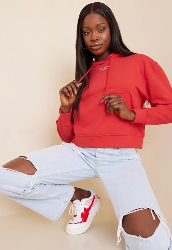 Calvin Klein Jeans Stacked Logo Hoodie Hoodies Strawberry