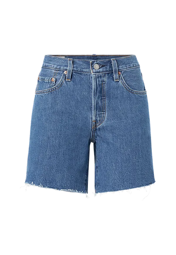 Levi's - Jeansshorts 501 Short Long Montgomery Stonewash - Blå