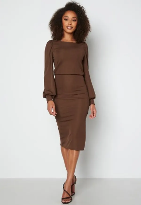 BUBBLEROOM Gry balloon sleeve dress Brown S