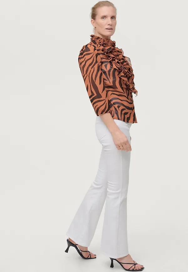 Saint Tropez - Volangblus LillySZ 3/4 Shirt - Brun