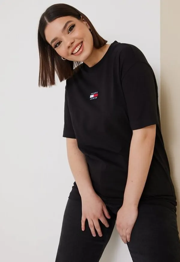 Tommy Jeans Tjw Ovrszd Center Badge Tee T-shirts Black