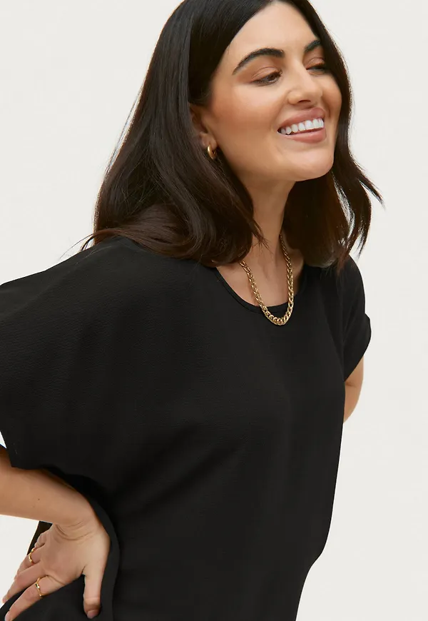 Zizzi - Blus vAnni S/S Top - Svart