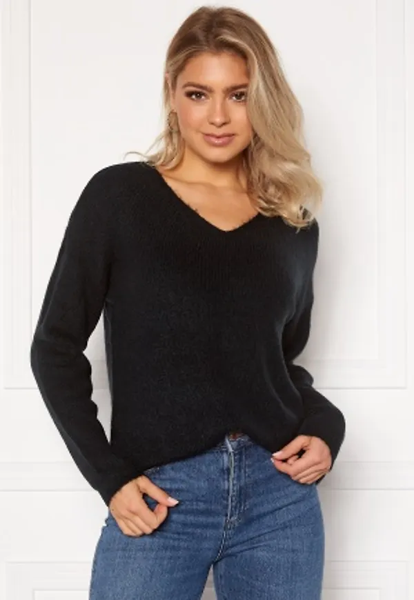 VERO MODA Crewlefile LS V-NEck Blouse Black XS