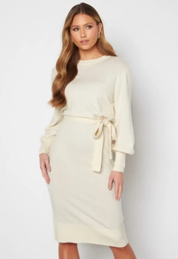 ONLY Lely O-neck Belt Dress Whitecap Gray Detail S