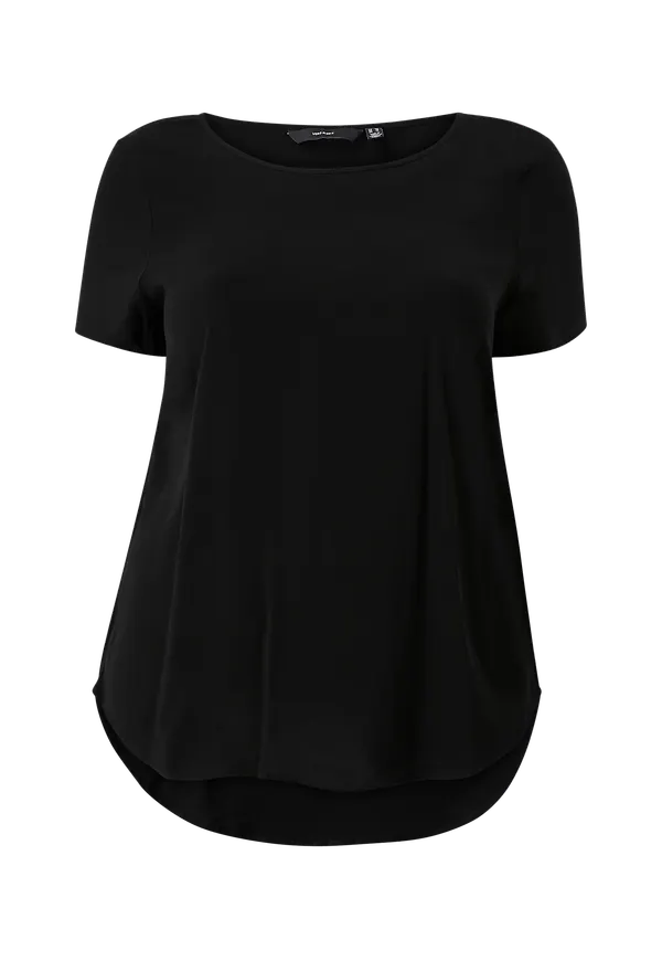 Vero Moda Curve - Topp vmBecca Plain SS Top Curve Noos - Svart