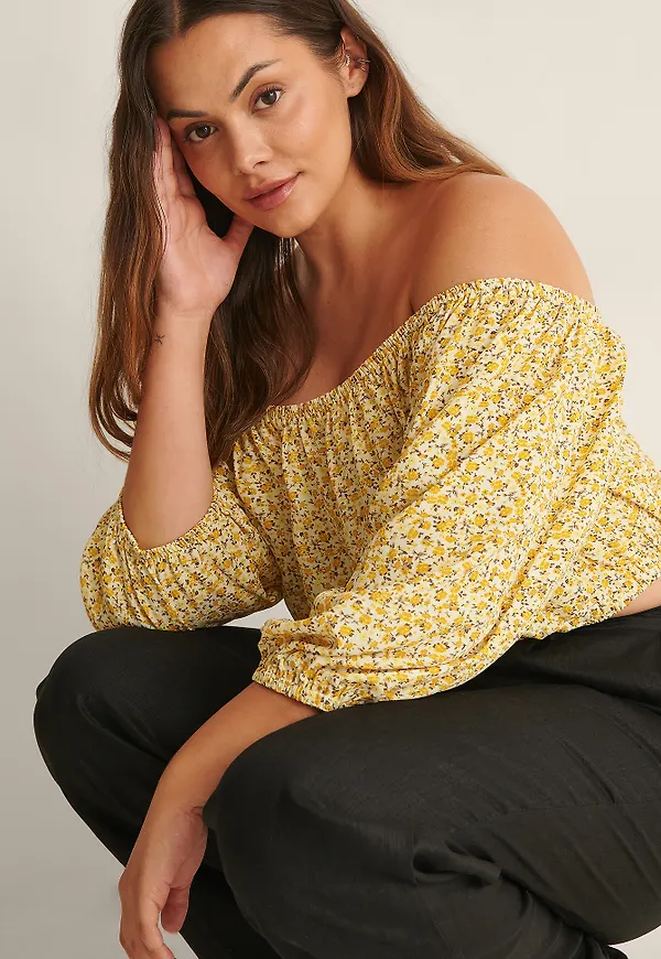 NA-KD Off shoulder-blus - Multicolor