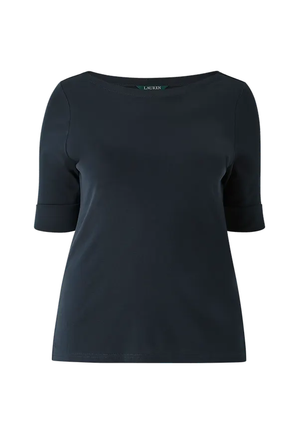 Lauren Ralph Lauren Curve - Topp Elb Slv Bt Nk Top - Blå