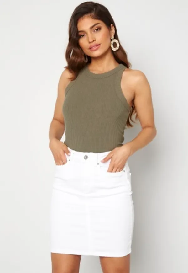 Happy Holly Charlie rib tanktop Light khaki green 40/42