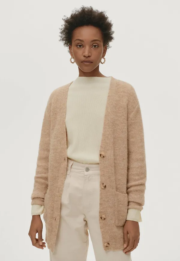 Ellos - Cardigan Elisa i alpackamix - Brun