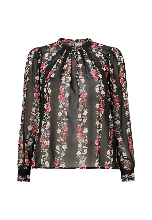 Vila - Blus viCeline L/S Shirt Curve - Svart