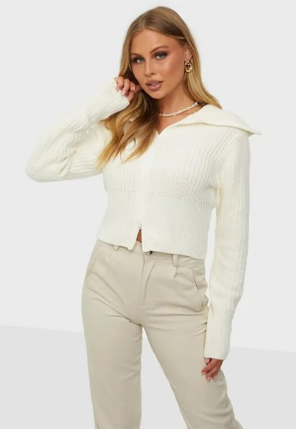 Gina Tricot Peyton Knitted Cardigan Cardigans White