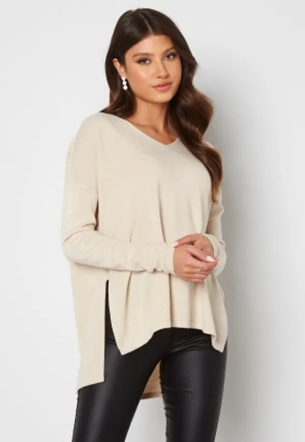 ONLY Amalia L/S V-Neck Pullover Knit Sepia Rose Detail: W M