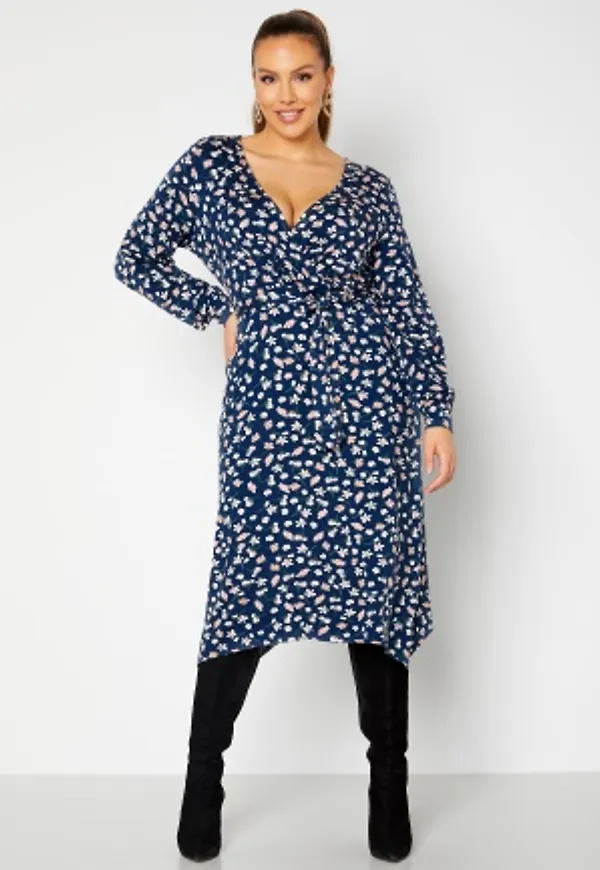 Happy Holly Penelope Highlow Dress Blue / Floral 32/34