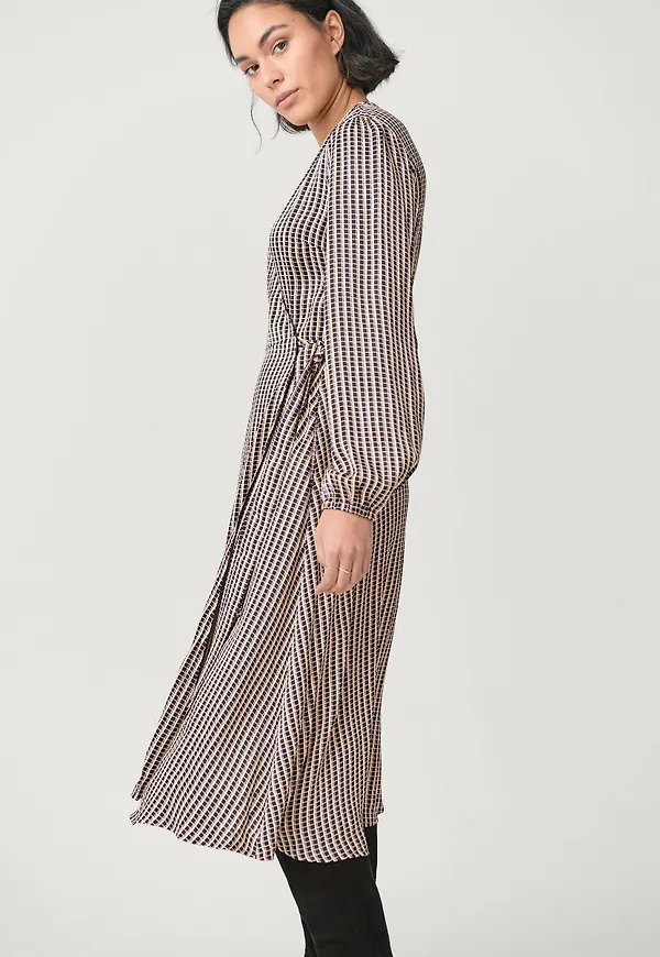 Second Female - Omlottklänning Ed LS Wrap Dress - Svart