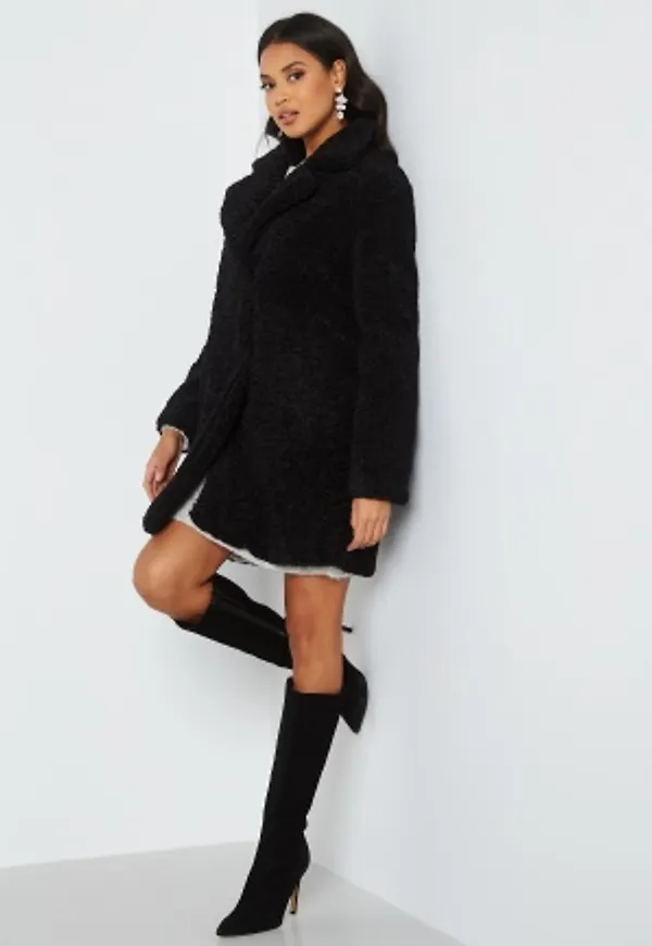 VERO MODA Kylie Long Teddy Jacket Black L