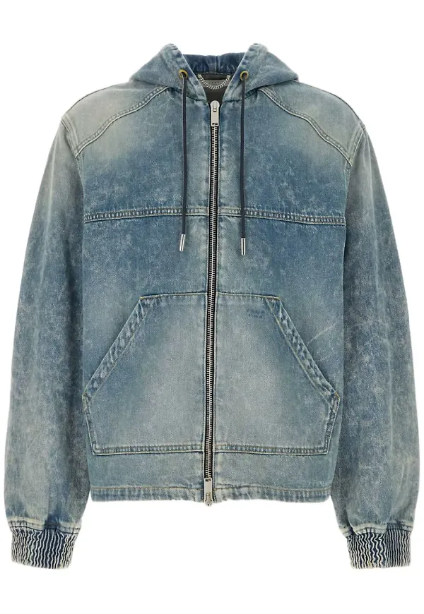 1989 STUDIO jeansjacka med huva - Blå